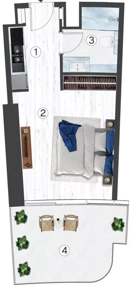 Studio 1 chambre 39 m² Ras el Khaïmah, Émirats arabes unis