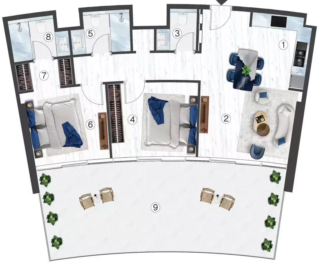 Appartement 3 chambres 116 m² Ras el Khaïmah, Émirats arabes unis